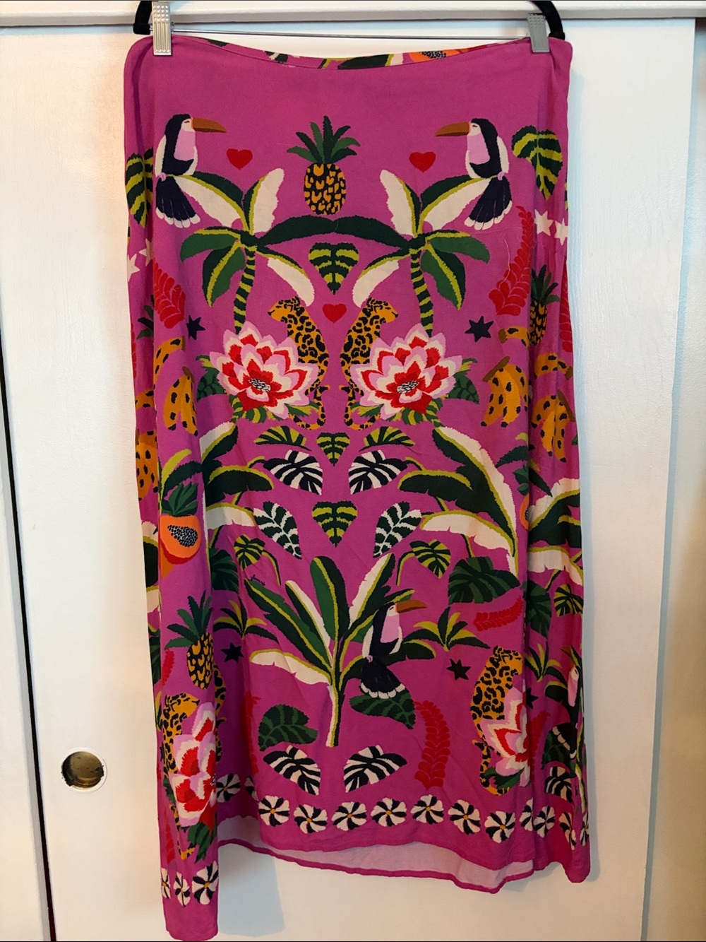 ποΈ FARM Rio Leopard Forest Jungle Pink Tropical Maxi Skirt XL - Picture 6 of 15